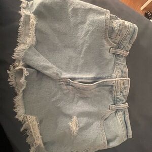 Frayed Denim Shorts